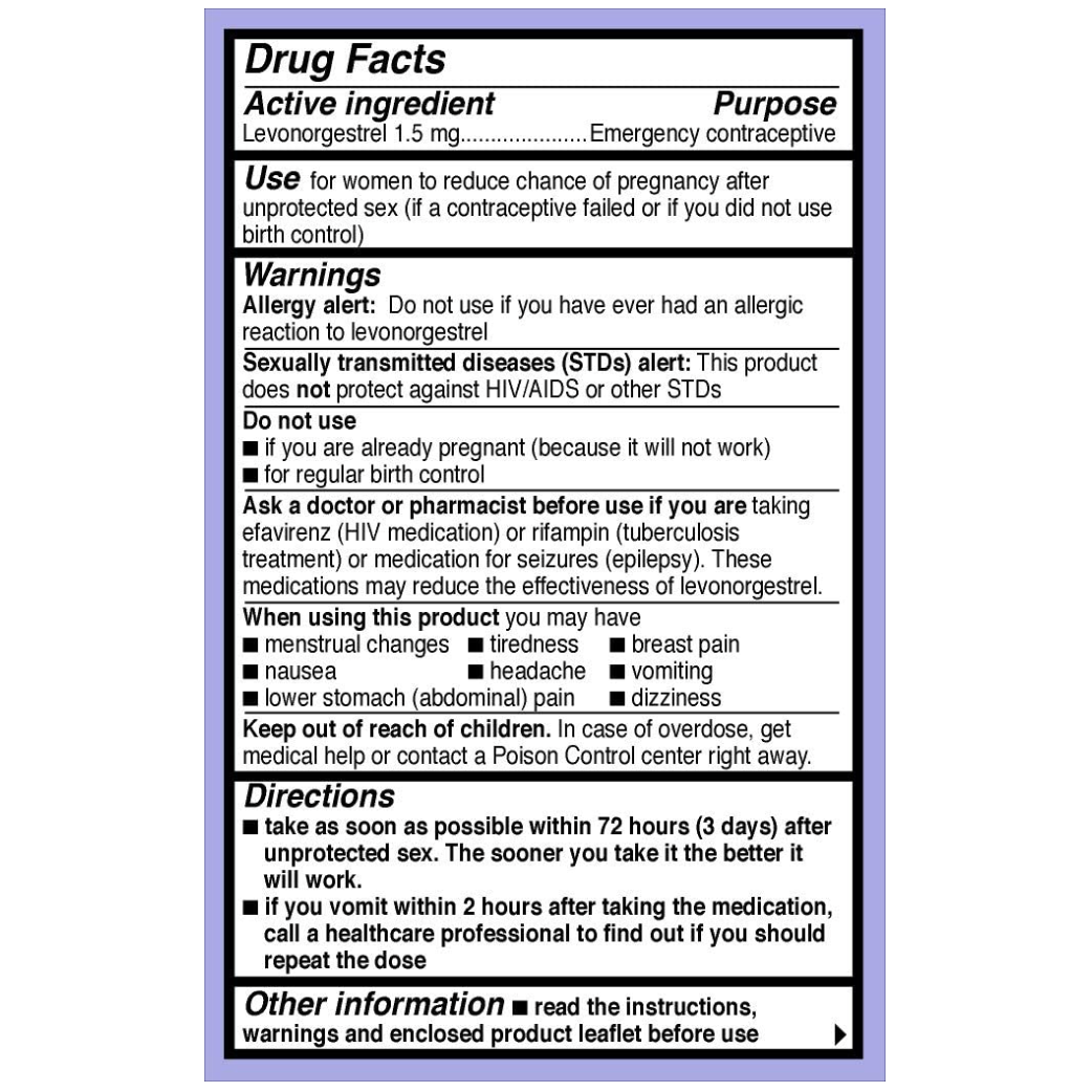 Plan B One Step Emergency Contraceptive, 1.5 Mg - Morning After Pill Manila Philippines (#1 U.S.A. Brand)